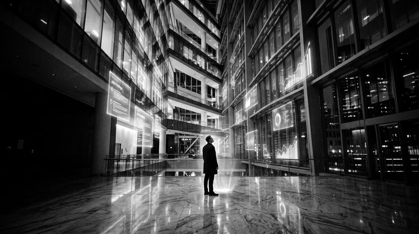 Cinematic black and white image representing the state of the product management job market in 2026